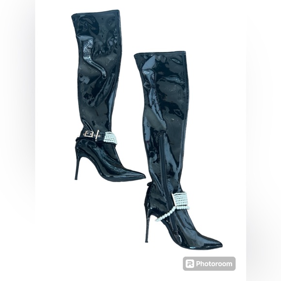 Jefferey Campbell Patent Leather Pearl Boots⚜️ - Picture 4 of 6